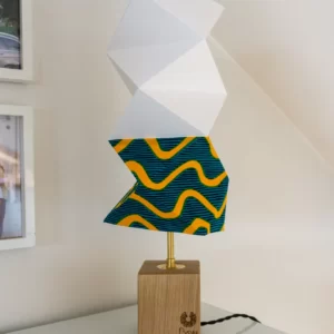 Lampe origami en papier et wax 45 cm - KINTU