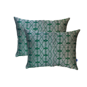 housse de coussin, coussin vert, coussin argenté, coussin chic, coussin brillant, coussin pagne tisse, art africain, coussin africain