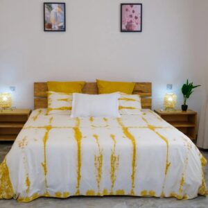 Housse de Couette en Coton du Sénégal 240×260 + 2 Taies * SAKATT JAUNE