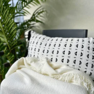 coussin noir et blanc,housse de coussin blanc, faso dan fani